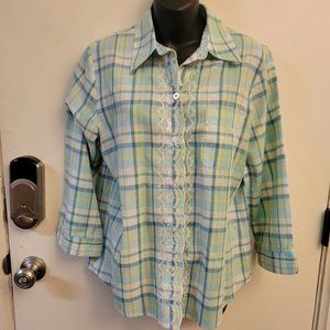 Alfred Dunner Plaid Button Down